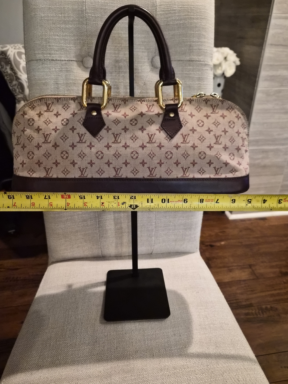 Louis Vuitton Monogram Mini Lin Alma Long Handbag East West Satchel Brown - Picture 15 of 16